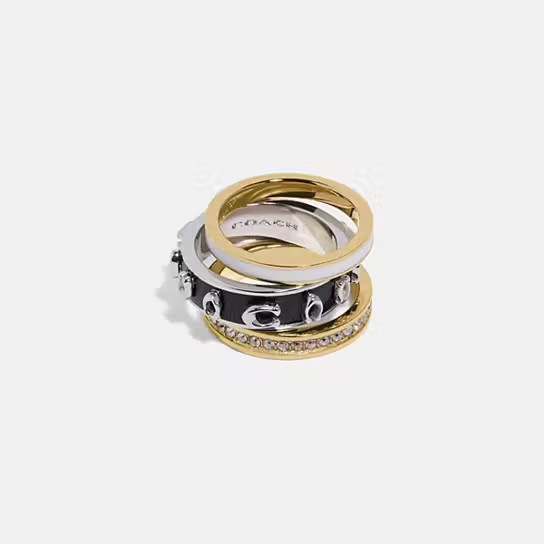 Pegged Signature Ring Set | Coach (US)