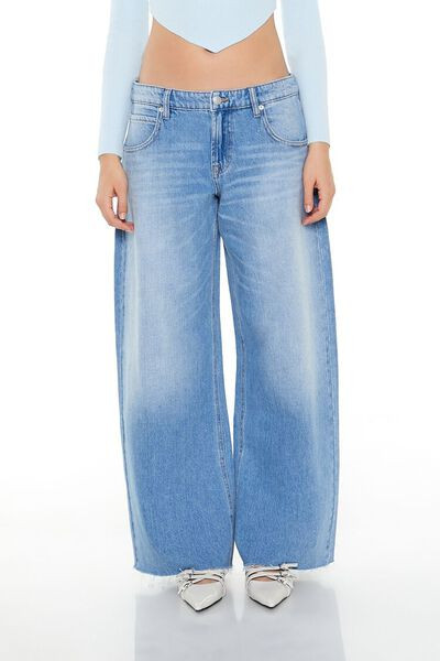 Low-Rise Barrel Wide-Leg Jeans | Forever 21