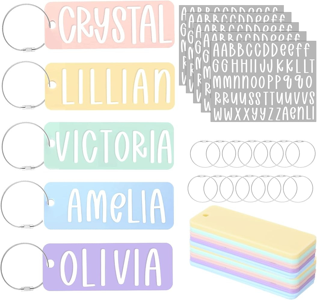 Mifoci 10 Pcs Personalized Name Acrylic Keychain Blanks with Silver Key Rings and White Letter St... | Amazon (US)