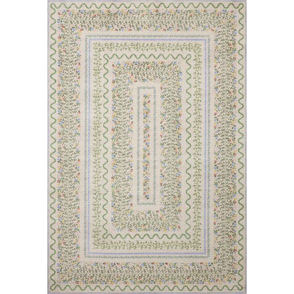 Rifle Paper Company x Loloi Orchard Ivory / Multi Machine Washable Area Rug | Wayfair North America