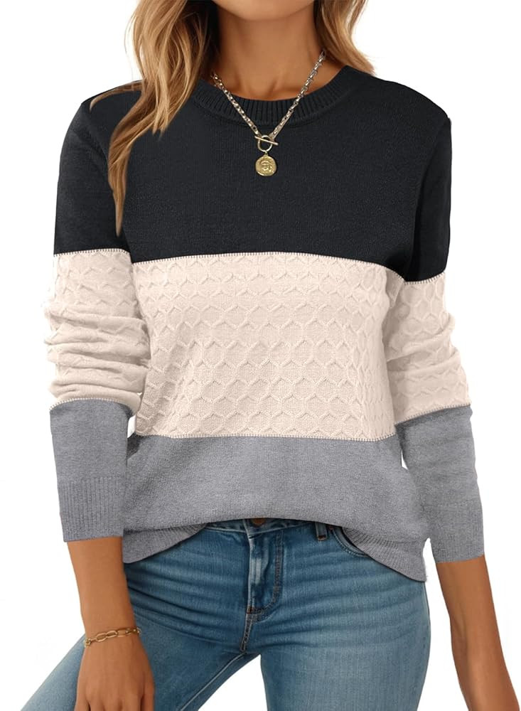 Zeagoo Womens Sweaters Long Sleeve Tops Crew Neck Knit Pullover Sweaters Fall Fashion 2025 Dressy... | Amazon (US)