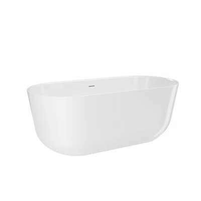 59" x 28" Freestanding Soaking Acrylic Bathtub | Wayfair North America