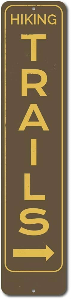 ZMKDLL Hiking Trails Vertical Sign Metal Sign Wall Decor for Home, Bar, Diner, Pub,Kitchen | Amazon (US)