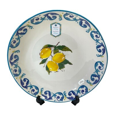 Papart Ceramics Lemon Citrus Floral 12" Round Pasta Serving Bowl Platter Turkey | eBay | eBay US