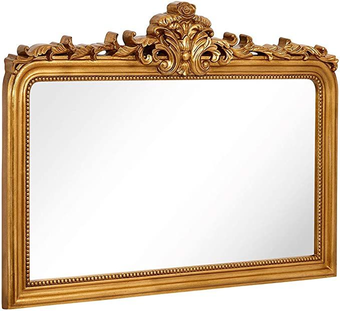 Hamilton Hills 30" x 40" Classic Gold Framed Glass Rectangular Mirror | Top Gold Baroque Wall Mir... | Amazon (US)