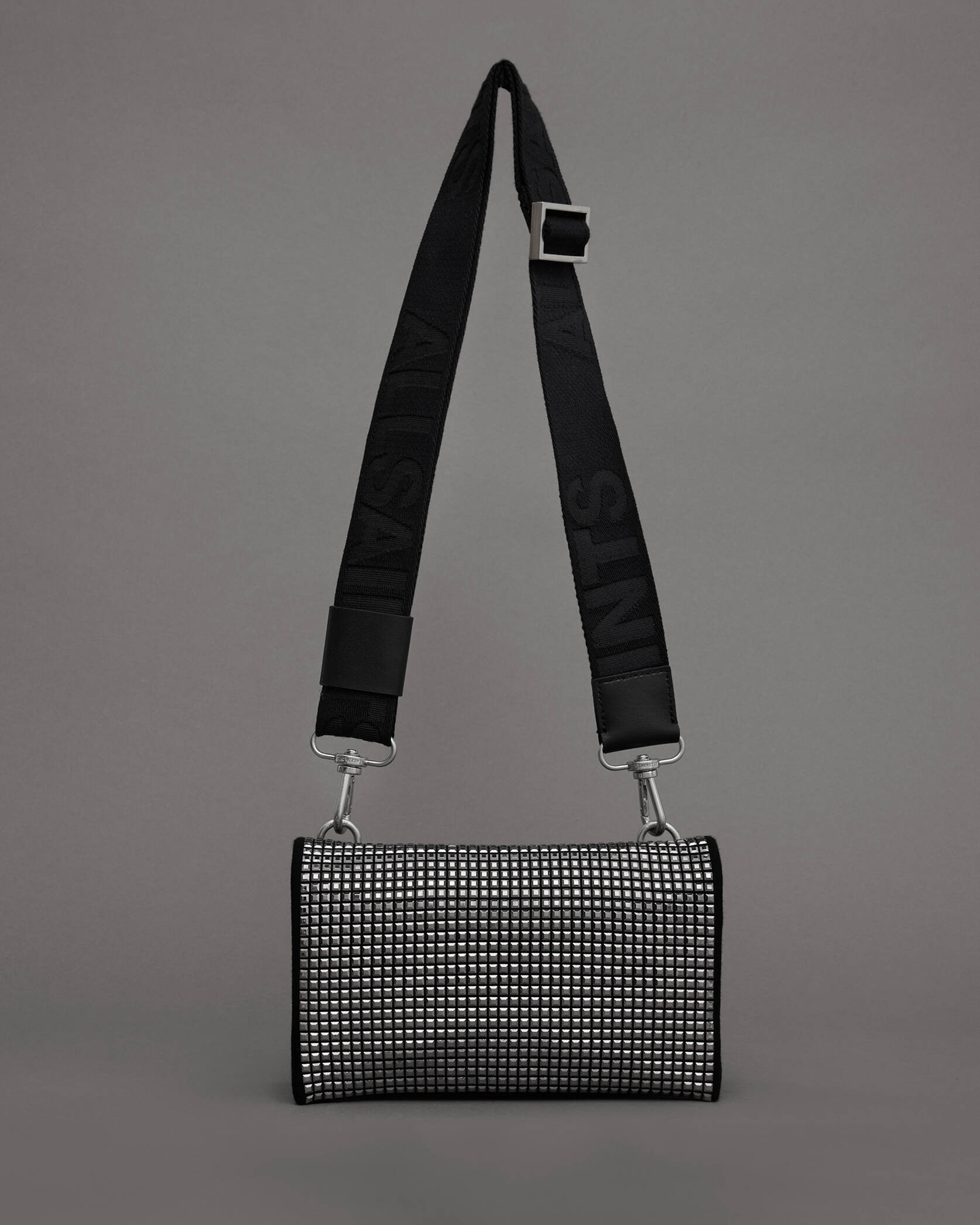 Ezra Pin Studded Crossbody Bag Black | ALLSAINTS US | AllSaints US