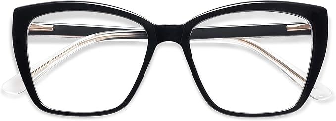 AMOMOMA Trendy TR90 Oversized Blue Light Reading Glasses Women,Stylish Square Cat Eye Glasses AM6... | Amazon (US)