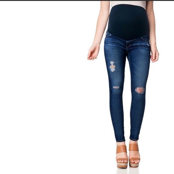 AG Distressed Skinny Maternity Jeans Size 28R | Poshmark