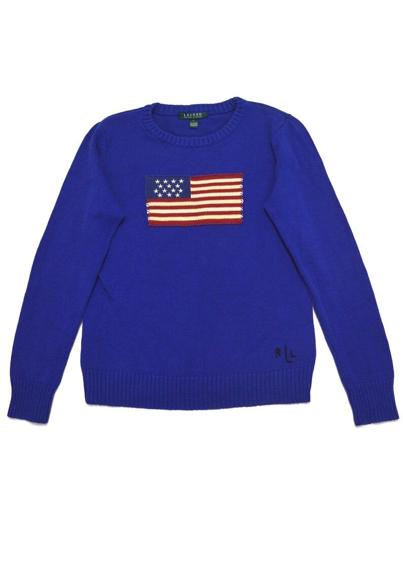 Polo Ralph Lauren Vintage USA Flag Logo Sweater Size Women's L | Etsy (US)