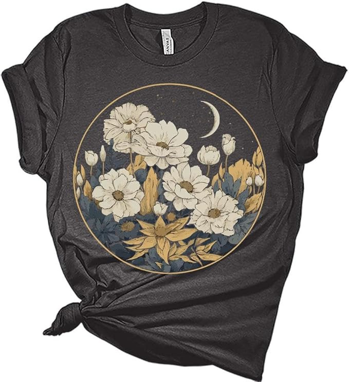 GyftWear Womens Floral Shirts Wildflower Vintage Graphic Tees Spring Short Sleeve Cottagecore T S... | Amazon (US)
