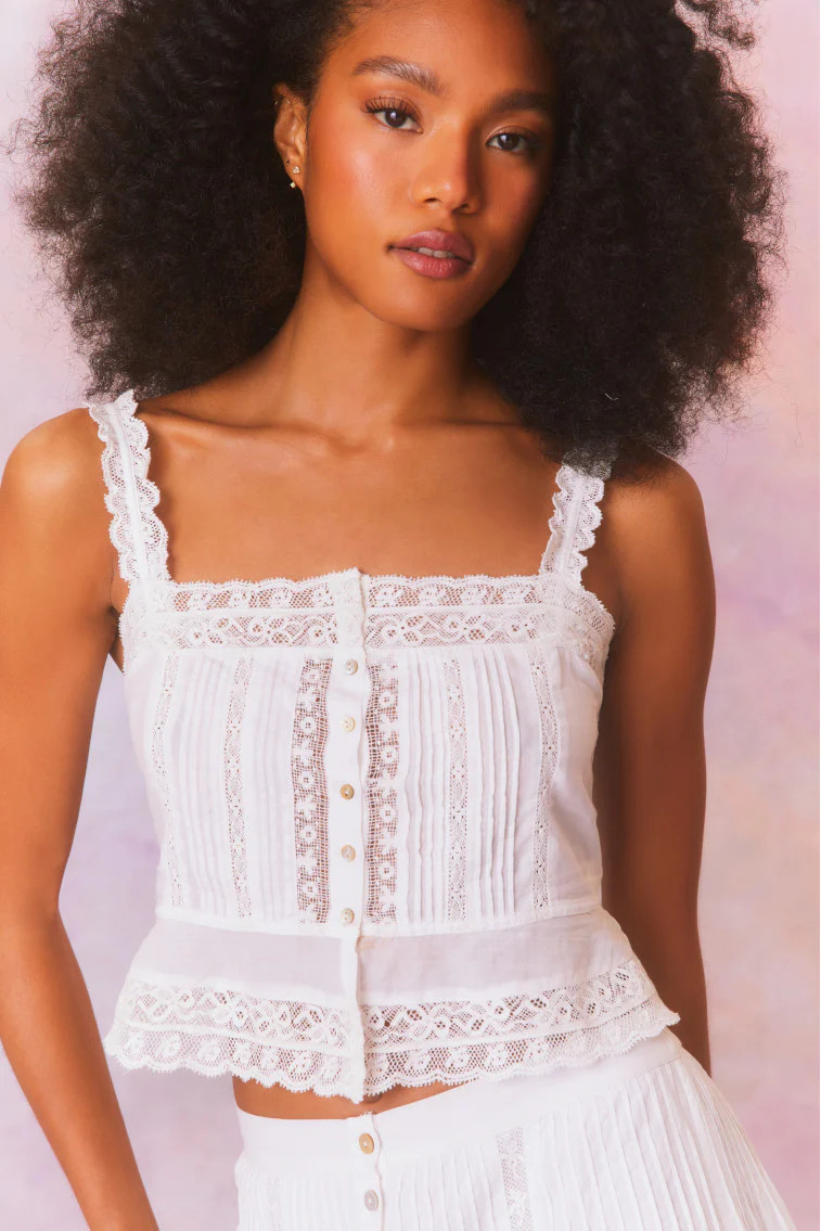 Vietta Cotton Tank Top | LoveShackFancy