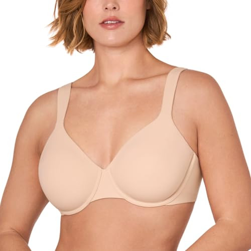 DELIMIRA Women's Inbarely Lift Full Coverage Bras Plus Size Unlined Supportive T Shirt Underwire Seamless Bra Beige 34DD | Amazon (US)