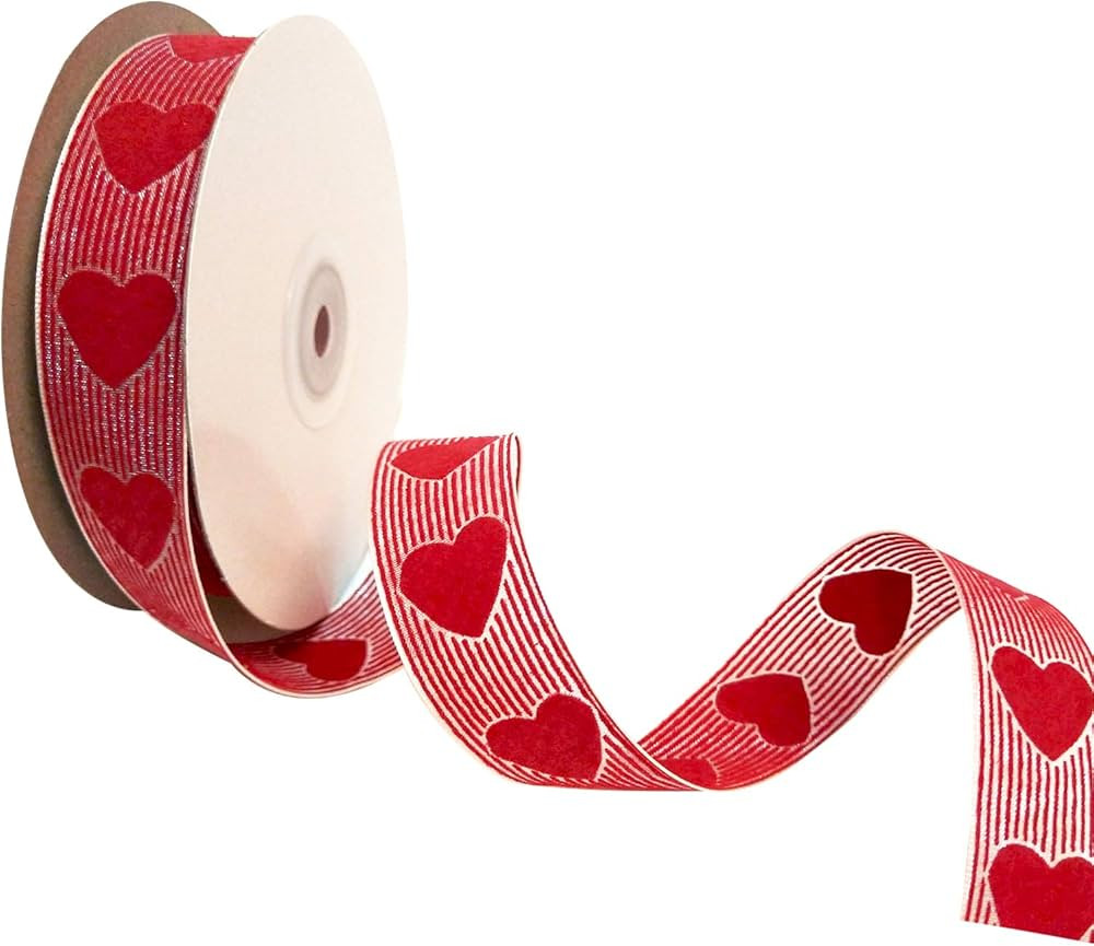 Llxieym 21.8 Yards Valentine's Day Ribbons Heart Ribbons for Valentine's Day Wedding Decoration D... | Amazon (US)
