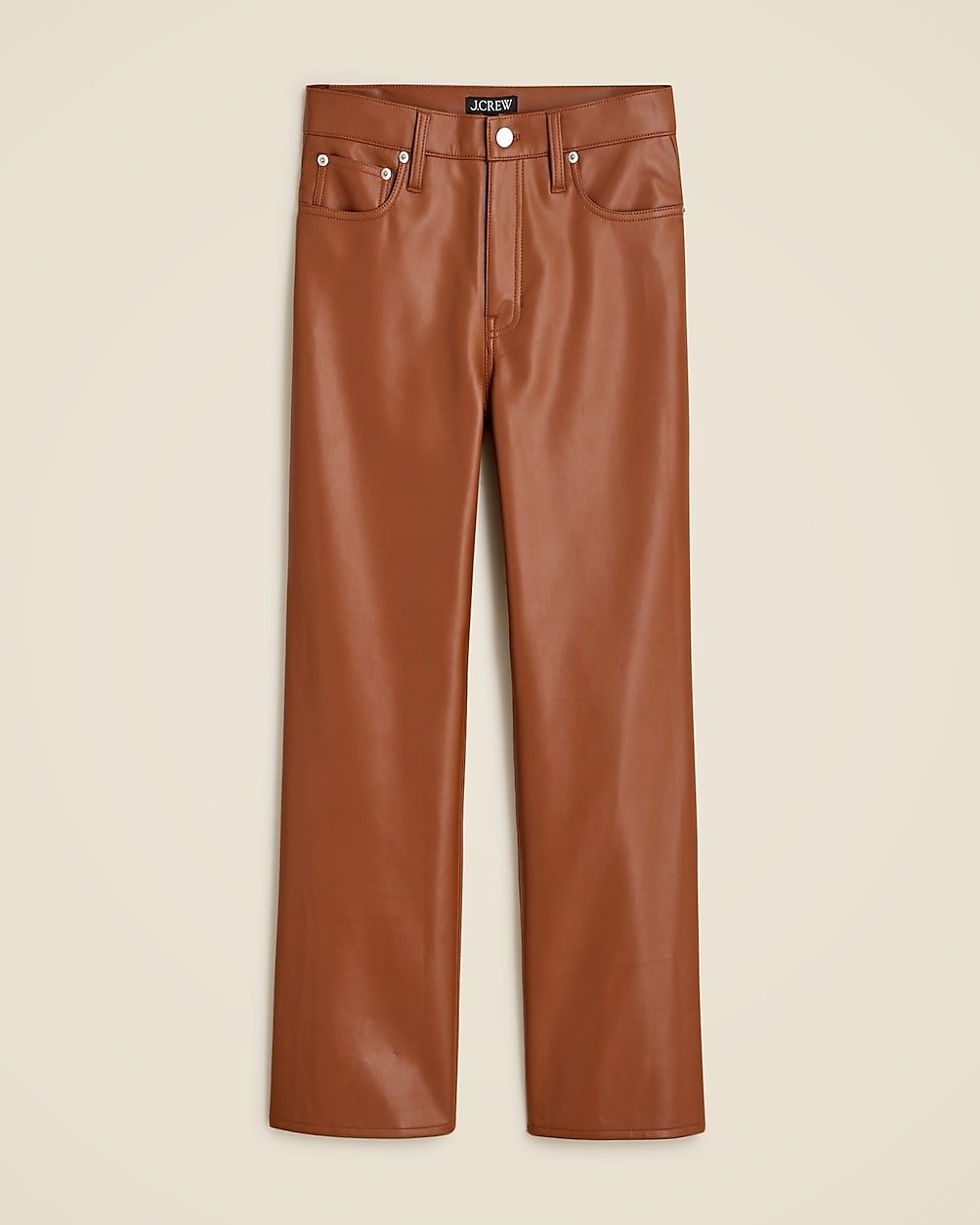 Slim wide-leg pant in faux leather | J. Crew US