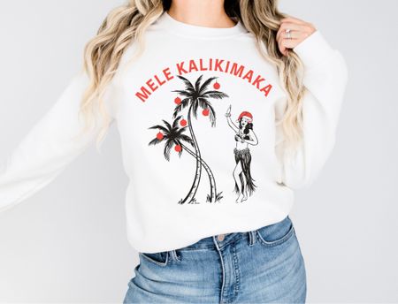Mele kalikimaka sweatshirt, Hawaii holiday Christmas sweatshirt, cozy holiday sweatshirt, hula girl Santa hat sweatshirt .

#LTKGiftGuide #LTKHoliday #LTKtravel