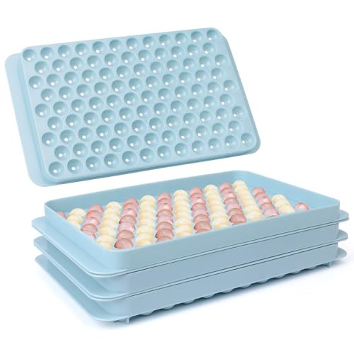 Spherical Ice Cube Tray Set with Lids - 3 Pack, Easy Release for Ice Coffee or Drinks | Amazon (US)