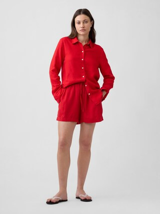 4" Pull-On Linen-Blend Shorts | Gap Factory