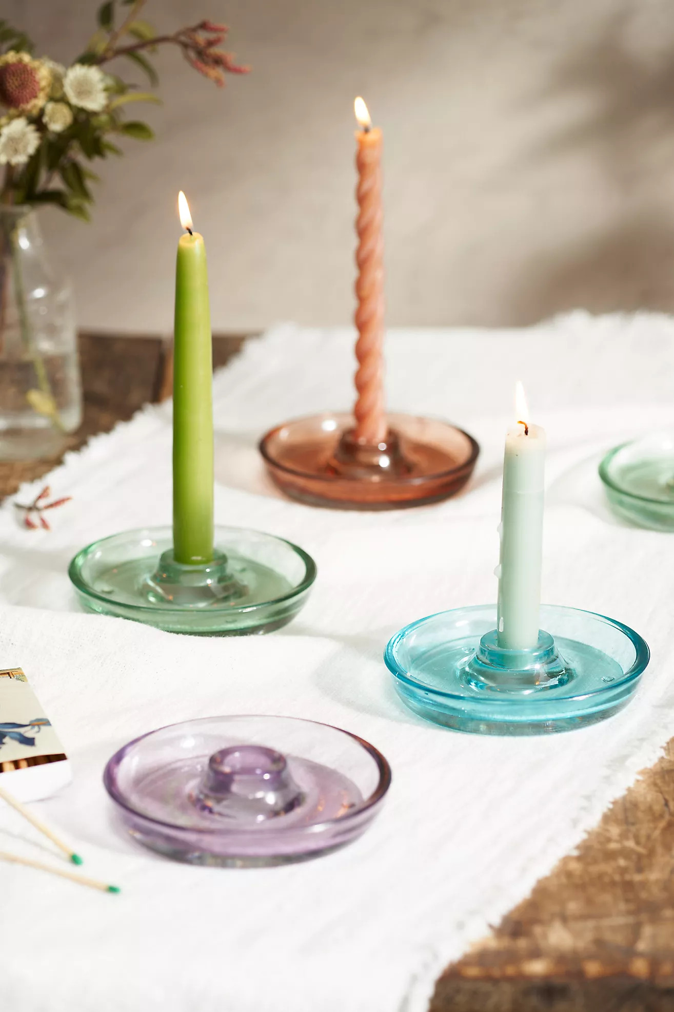 Saucer Taper Holders, Set of 2 | Anthropologie (US)