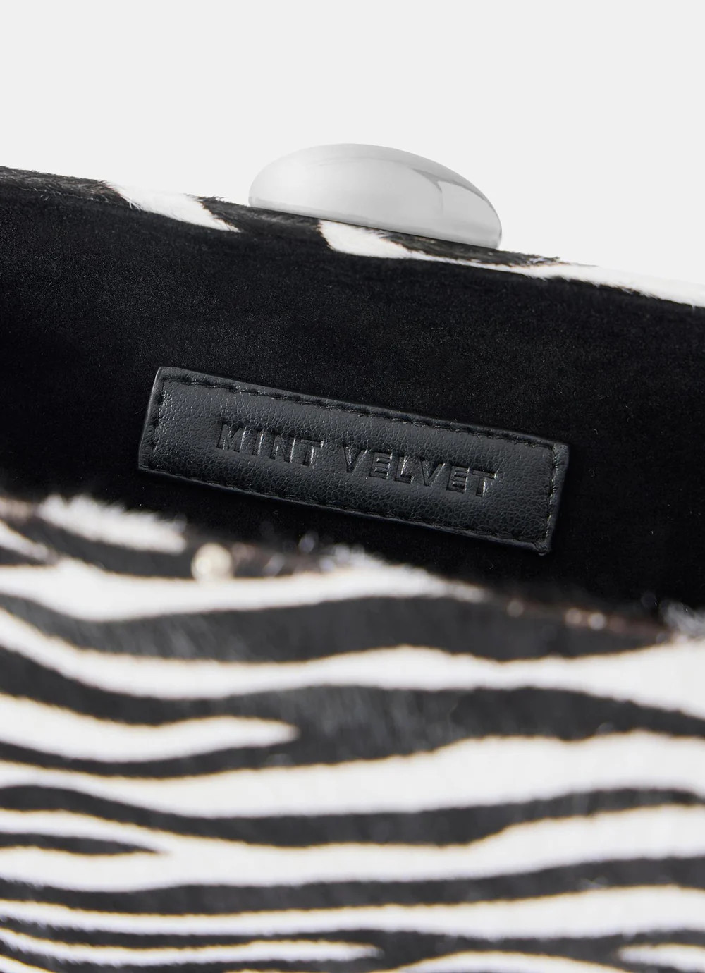 Hope Zebra Print Clutch Bag | Mint Velvet