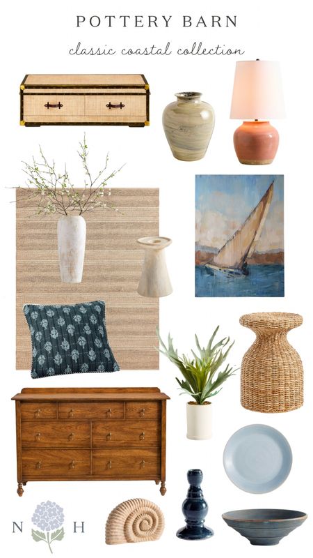 Pottery Barn, coastal furniture, coastal home decor, Seagrass, rattan, sailboat painting, jute rugs, coastal aesthetic, coastal grandmother 

#LTKhome