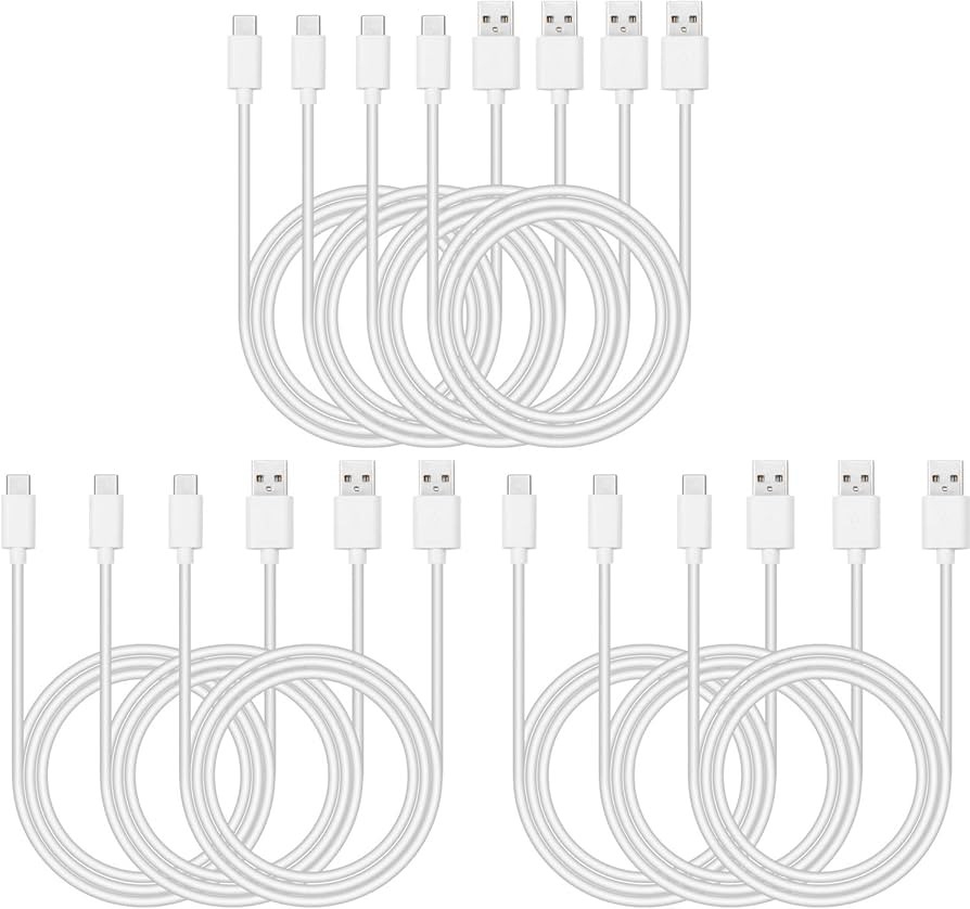 Smays Bulk USB C Cable 10-Pack, Type C Charging Cord White 3ft | Amazon (US)