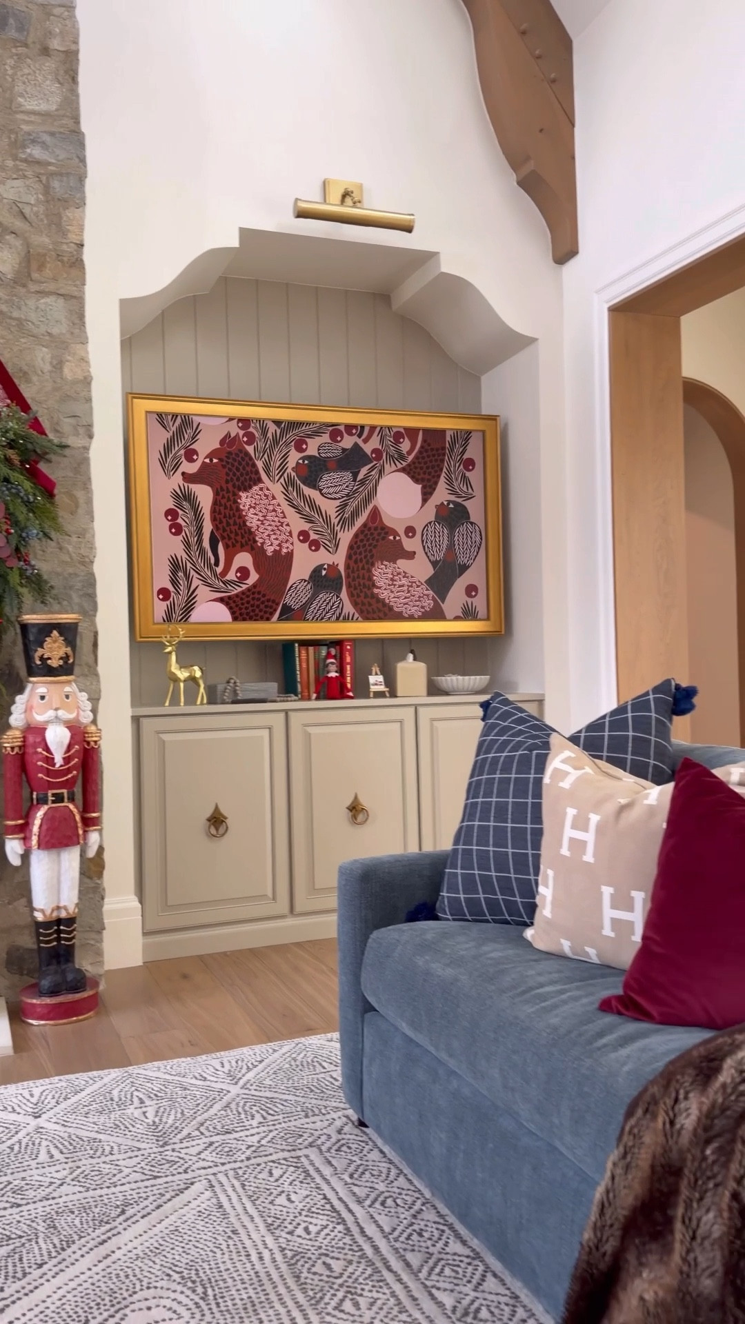 My favorite blue sofa is color slate in performance chenille, bench cushion, standard fill. 

Batik wool rug, nutcracker, garland, pillows living room furniture and decor. 

#LTKSaleAlert #LTKHome #LTKHoliday