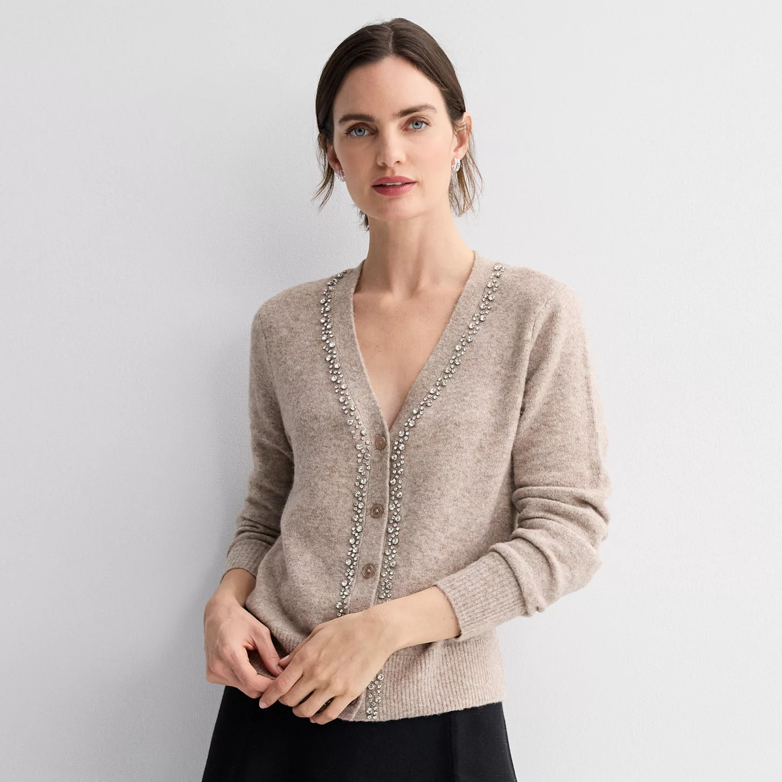 Women's Nine West Shine V-Neck Sweater Cardigan, Size: Small, Trista Pink | Kohl's