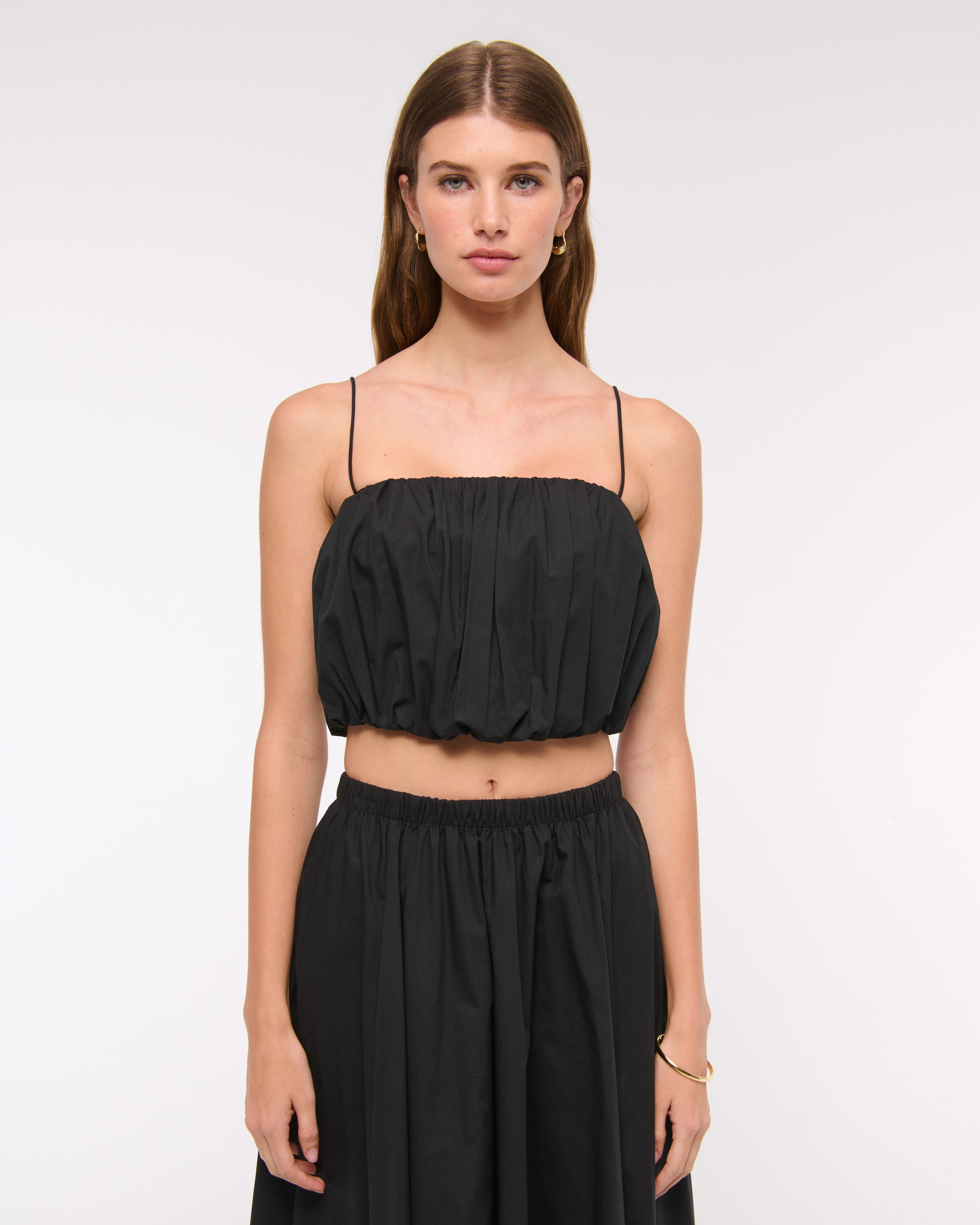 Cropped Bubble Hem Cami | Abercrombie & Fitch (US)