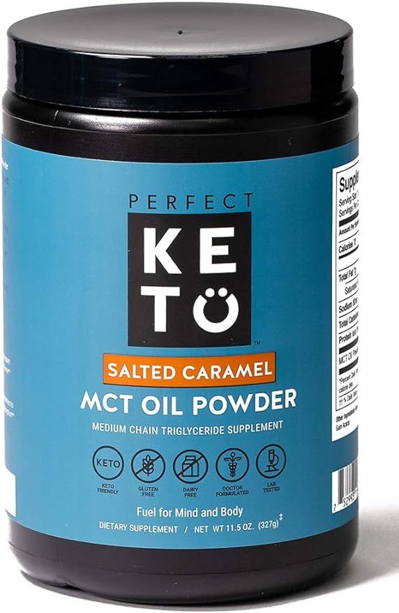 Perfect Keto MCT Oil C8 Powder, Coconut Medium Chain Triglycerides for Pure Clean Energy, Ketogen... | Amazon (US)