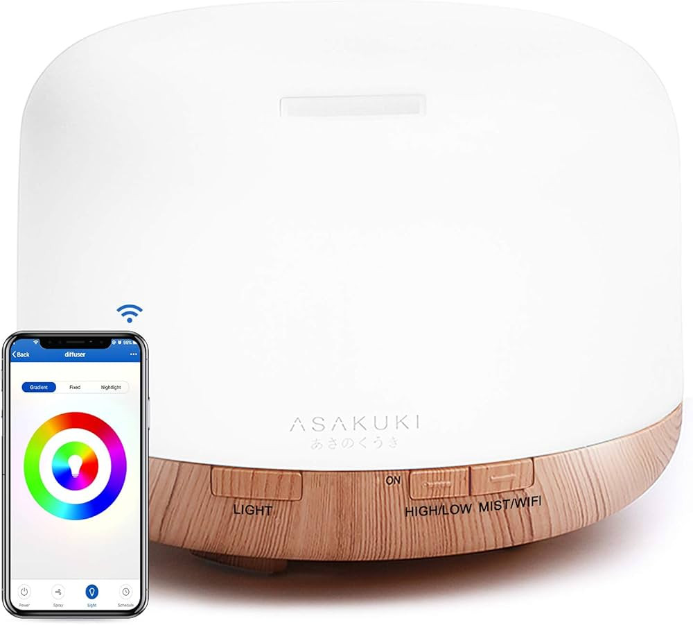 ASAKUKI Essential Oil Diffuser WiFi Smart Humidifier Compatible with Alexa, 500ml Ultrasonic Arom... | Amazon (CA)