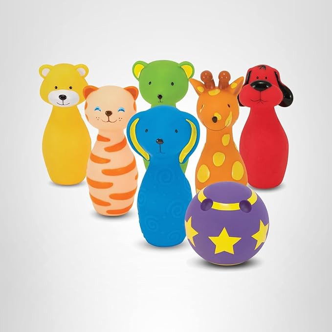 Melissa & Doug K’s Kids Bowling Friends Set, Soft Animal-Themed Pins & Ball with Carry Case, Tr... | Amazon (US)