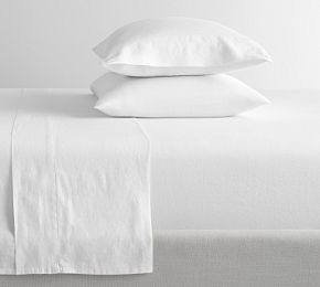 Belgian Flax Linen Hemstitch Sheet Set | Pottery Barn CA