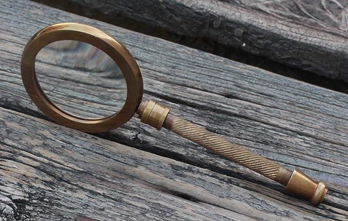 RII Magnifying Glass with Brass Handle, Handheld Magnifying Glass Lens, Antique Magnifier, Readin... | Amazon (US)