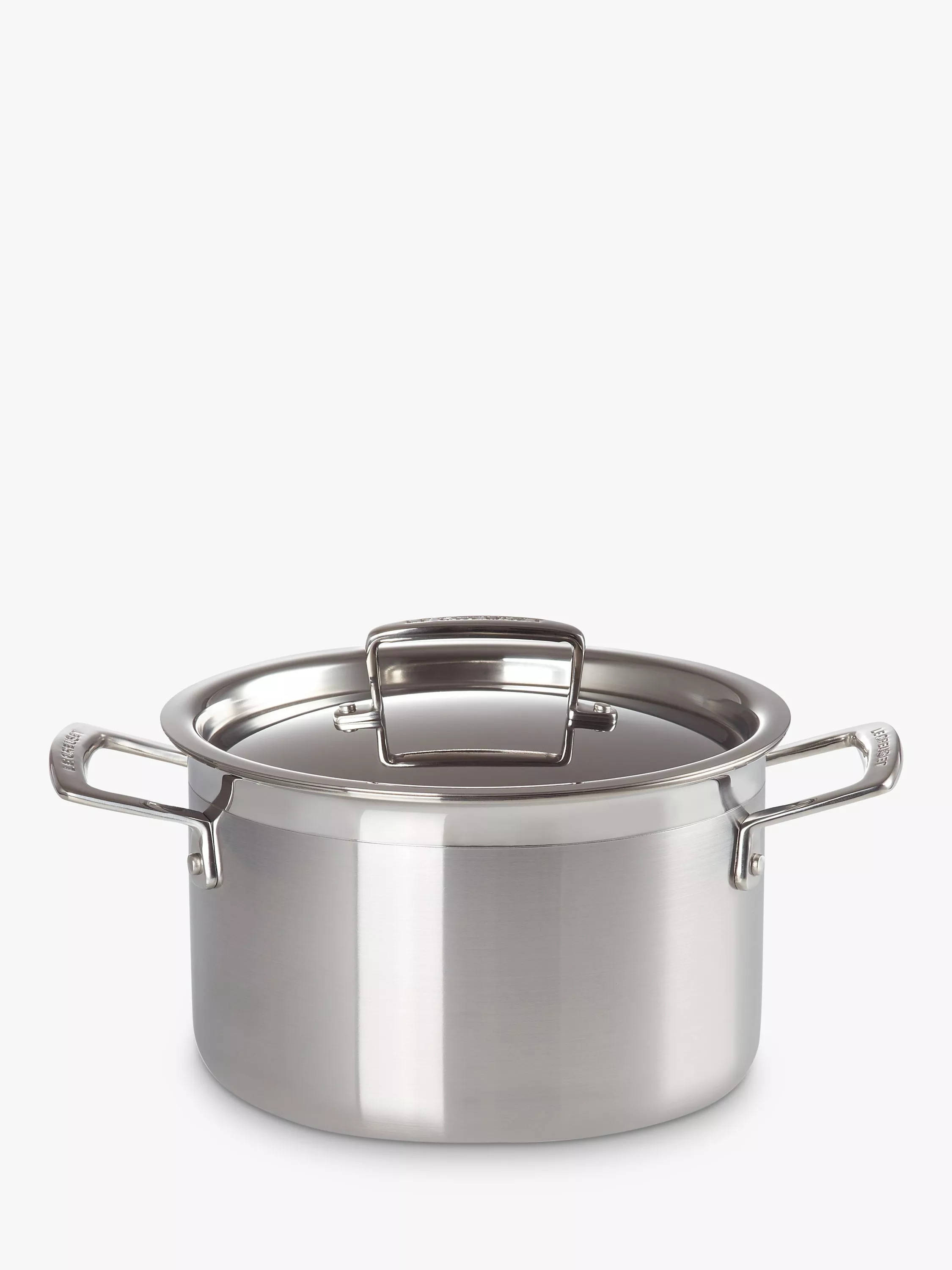 Le Creuset 3-Ply Stainless Steel Deep Casserole & Lid, 20cm | John Lewis (UK)