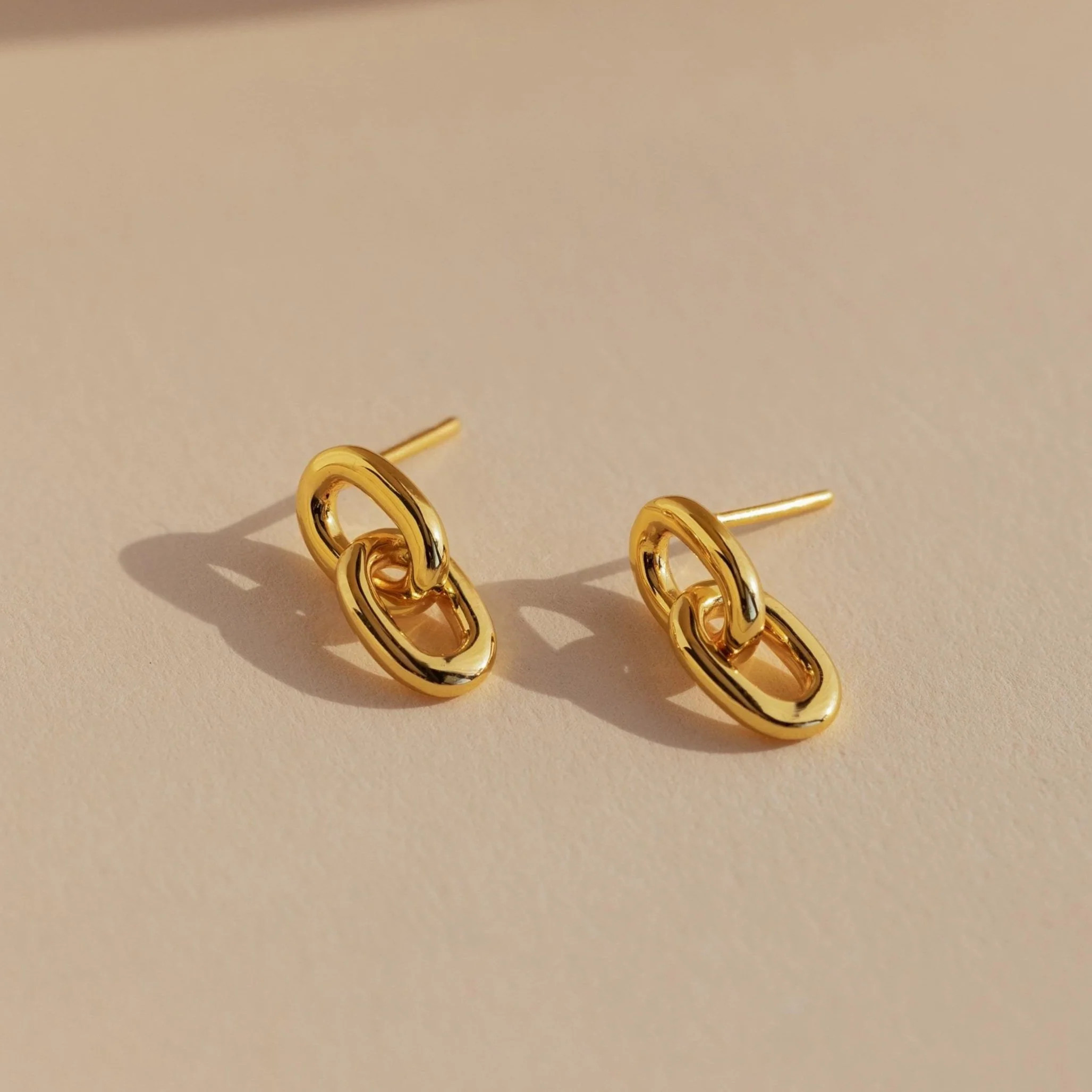 Chain Link Drop Stud Dangling Hoop Earrings | Caitlyn Minimalist | Caitlyn Minimalist