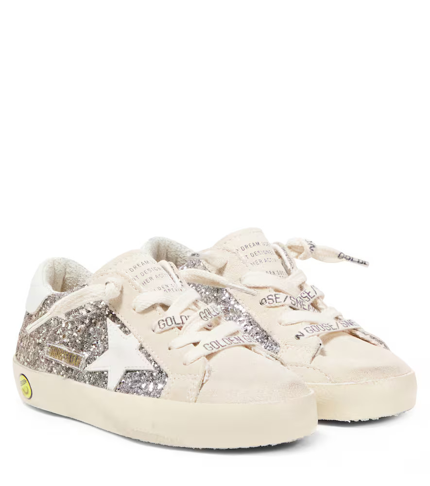 Golden Goose Kids Super-Star glitter leather sneakers | Mytheresa (US/CA)