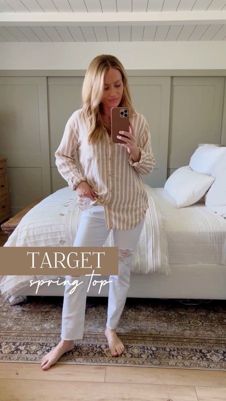 I LOVE this adorable too from Target. The fit and fabric are amazing! I’m in size XS and it fits comfortably. Perfect for spring and summer! Linked similar jeans since mine are old 🤍

#LTKsalealert #LTKSeasonal #LTKfindsunder50