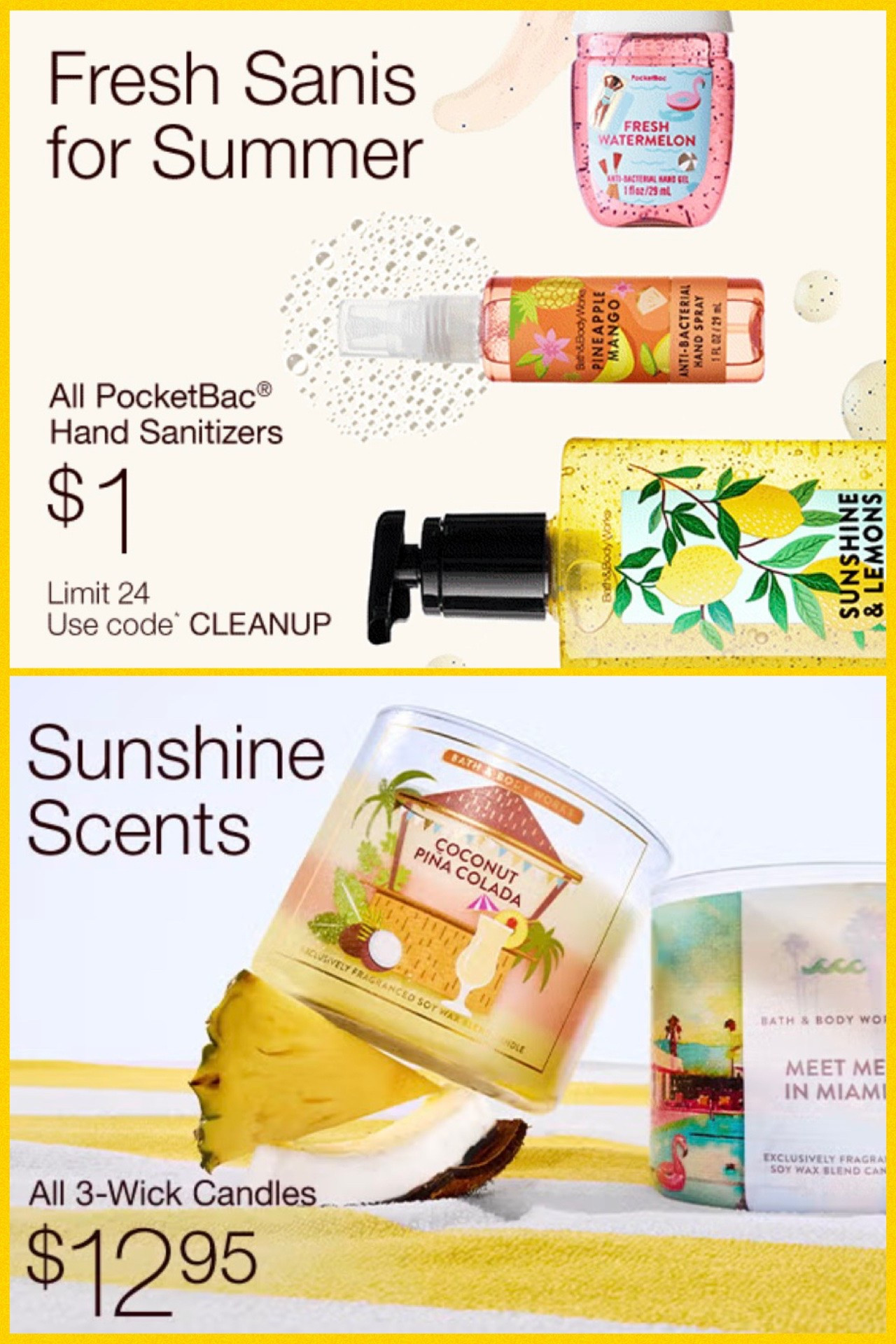 Happy Saturday! Bath & Body Works has TWO flash deals available today!! 

☀️ Hand Sanitizers are down to only $1 today, and the large size with a pump is only $4.95 today!

☀️ 3 Wick Candles are only $12.95 today! Such a great deal for these ongoing best sellers! 

So many amazing scents available in both products!!

#LTKHome #LTKSaleAlert #LTKBeauty