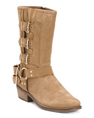 Suede Steffie Mid Calf Motorcycle Boots | Women's Shoes | Marshalls | Marshalls