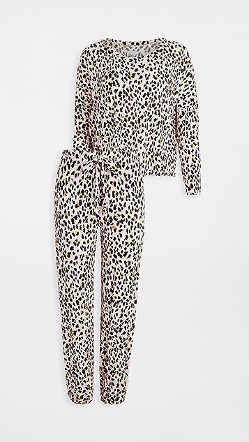Ultra Soft Cheetah Jersey PJ Set + Scrunchie | Shopbop