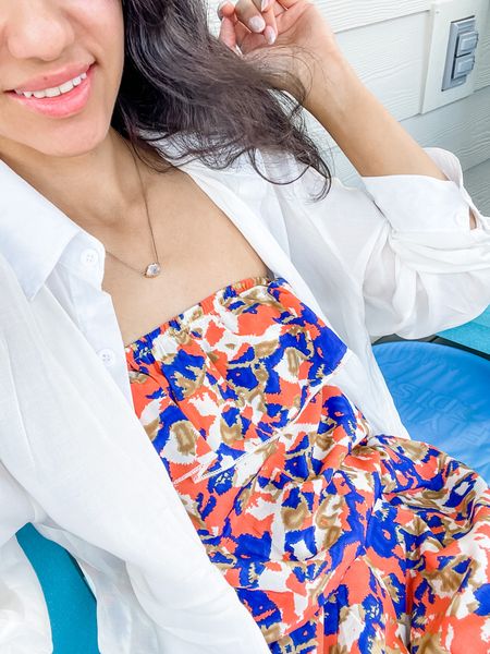 Not only do I use this sheer swimsuit button down cover up shirt with my swimsuits,  I’ve also been wearing it with my dresses and rompers.  I love how lightweight and airy it is! 

#LTKswim #LTKstyletip #LTKSeasonal