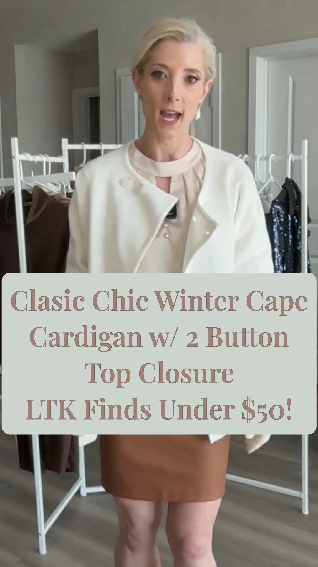 Clasic Chic Winter Cape Cardigan w/ 2 Button Top Closure: shop holiday gifts LTK gift guide and LTK holiday fashion for women

LTK Finds Under $50!

#LTKGiftGuide #LTKFindsUnder50 #LTKgrwm