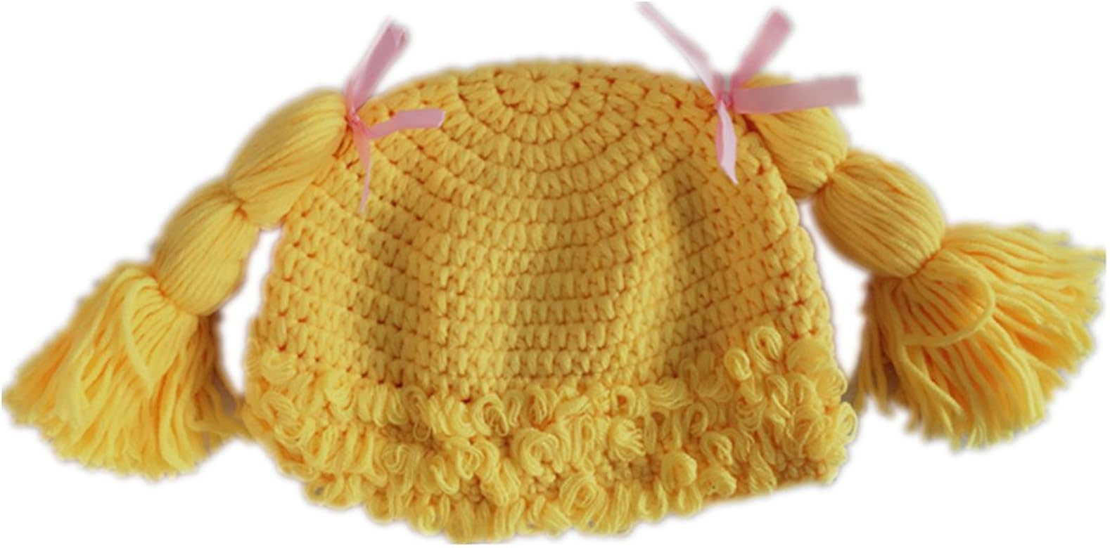 Crochet Beanie Hat with Hairs Infant Toddler Handmade Knitted Baby Hats for Boys Girls | Amazon (US)
