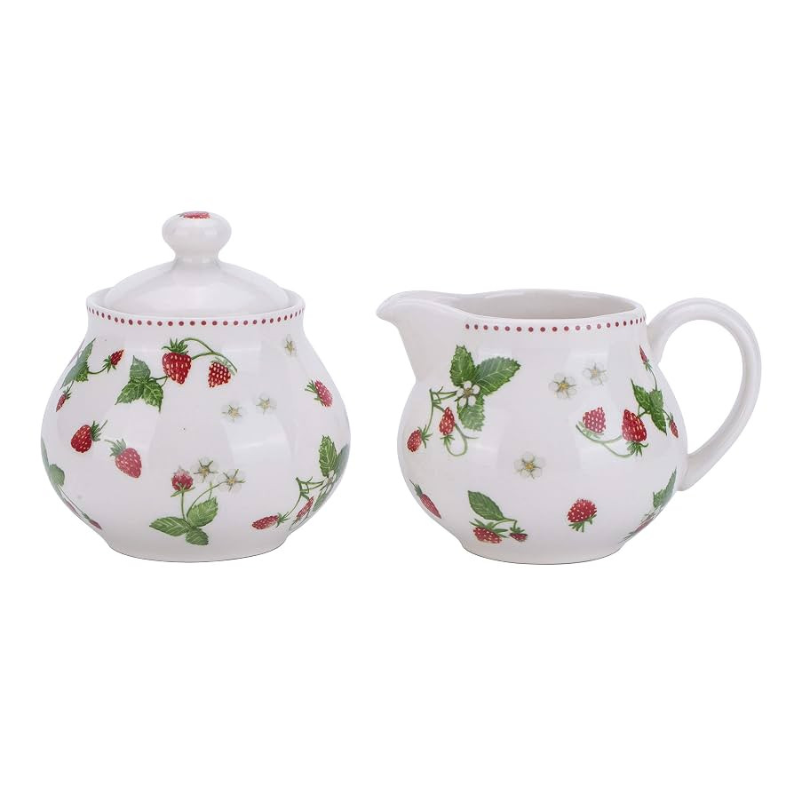 Creamer and Sugar Sets with Lids Vintage Floral Ceramic Cream & Sugar Set In Beige for Coffee or ... | Amazon (US)
