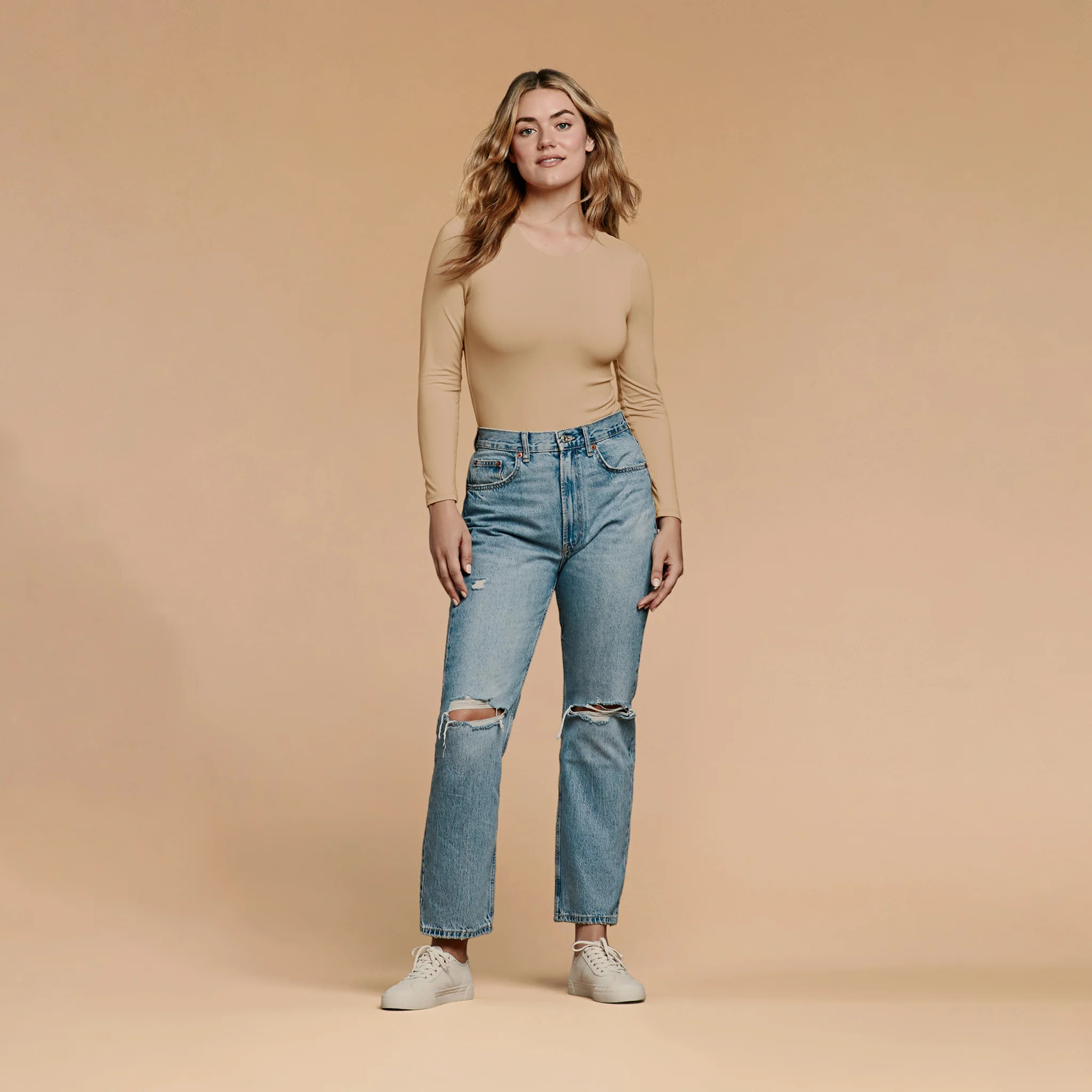 Women's Long Sleeve Crewneck Bodysuit | nuuds