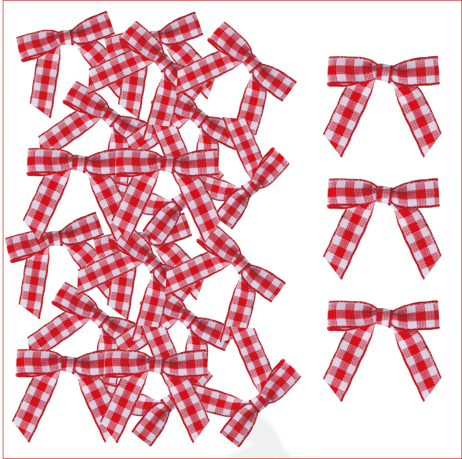 50 Pcs Gingham Ribbon Bows 2.5 Inch Buffalo Plaid Premade Twist Tie Bows for Gift Wrapping, Weddi... | Amazon (US)