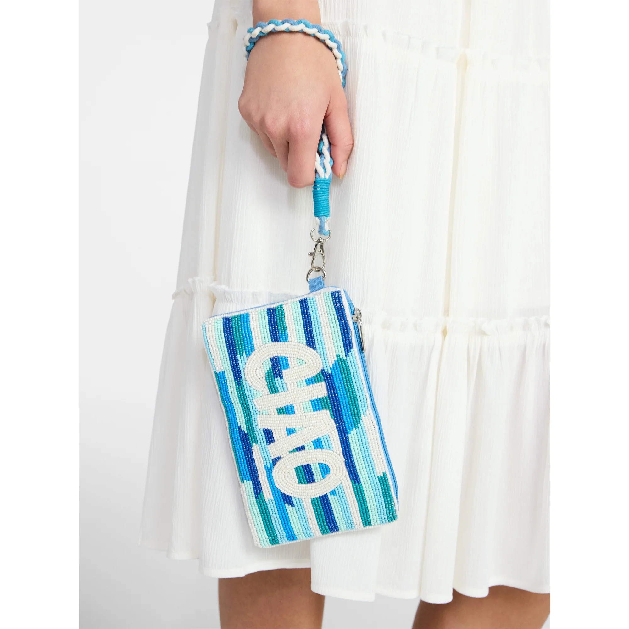 No Boundaries Women's Beaded Wristlet, Blue Ciao | Walmart (US)