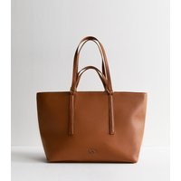 Tan Faux Leather Double Handle Tote Bag New Look | New Look (UK)