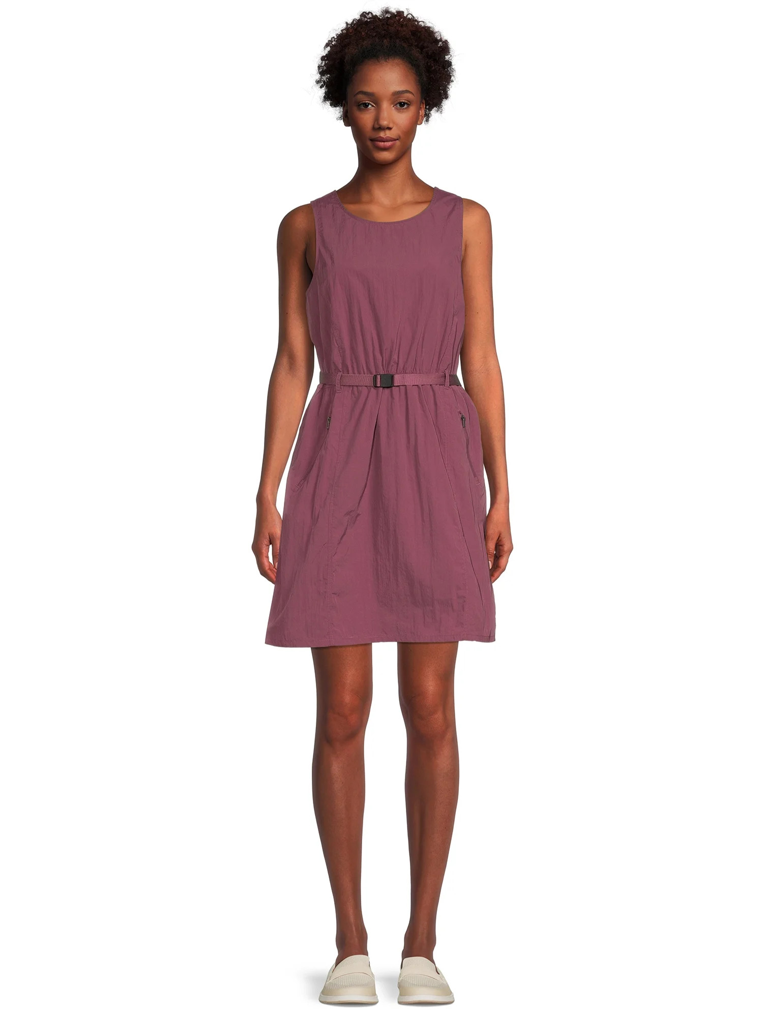 Avia Women's Round Neck Sleeveless Dress with Belt - Walmart.com | Walmart (US)
