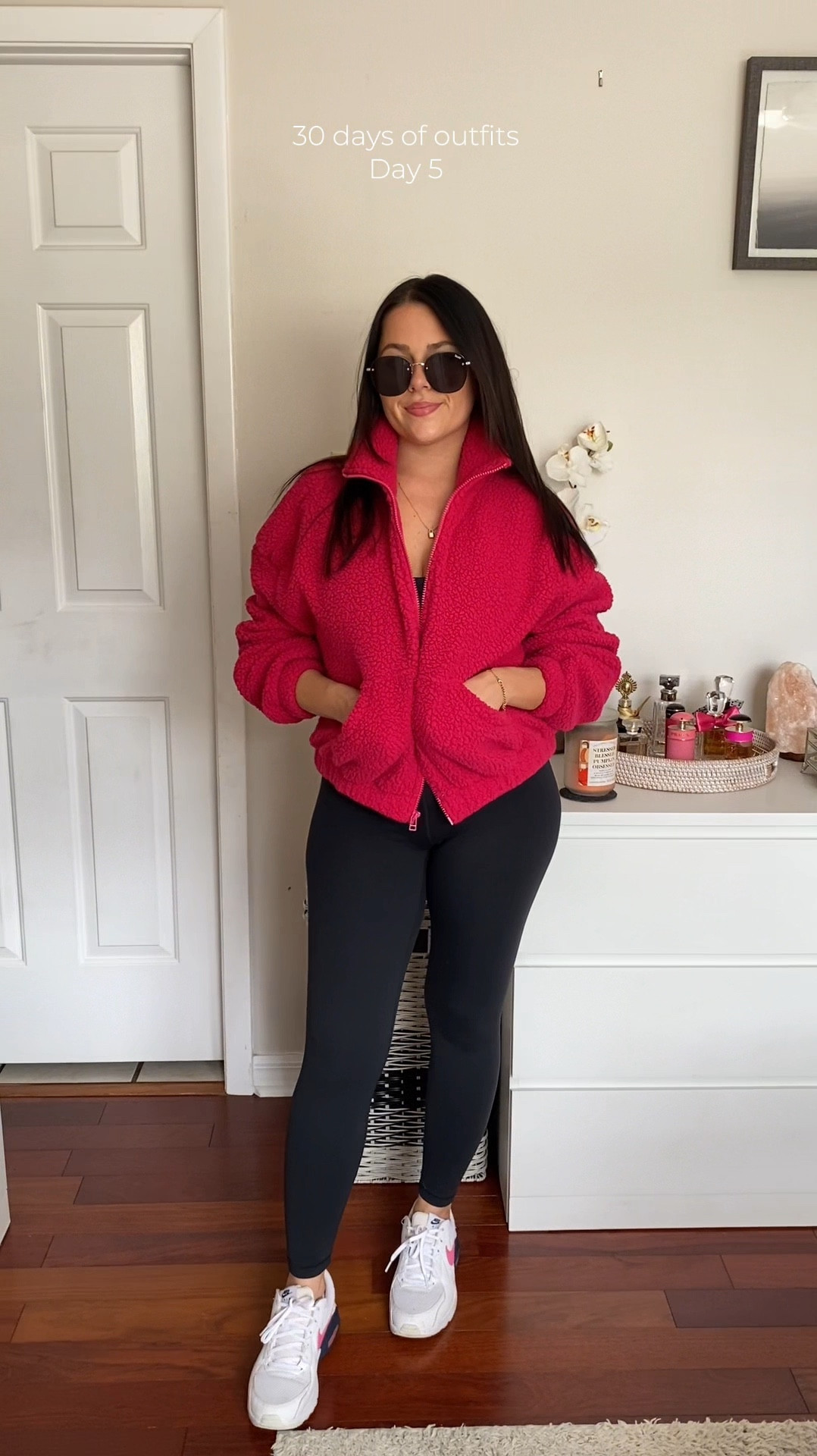 Sherpa - Old Navy 
Sports bra - Amazon 
Leggings - Amazon 

#LTKStyleTip #LTKFindsUnder50 #LTKActive